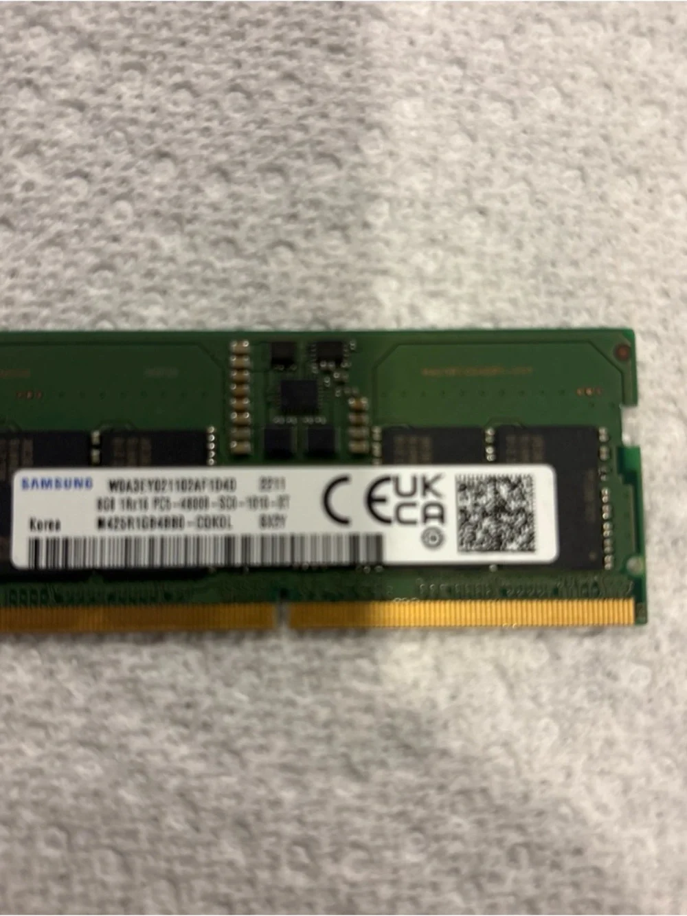 SAMSUNG 8GB 1RX16 DDR5 SODIMM PC5-4800B  LAPTOP MEMORY  SX2Y--Korea